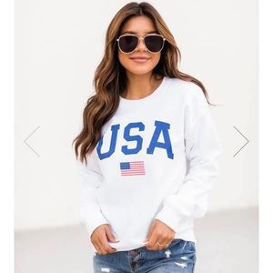 Pink Lily White USA Sweater